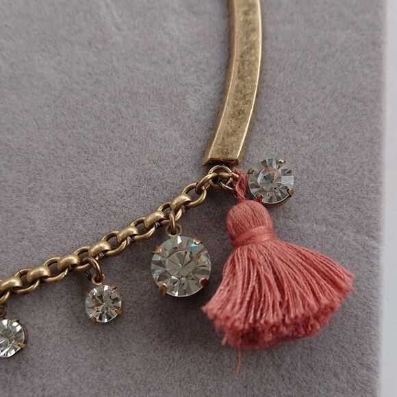 J. Crew Tassel Statement Rhinestone Necklace - Picture 8 of 8